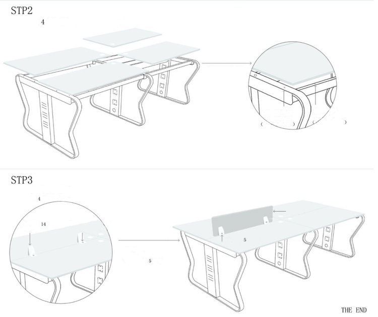 Madison Linear Workstation - eight Seats (Table Only)