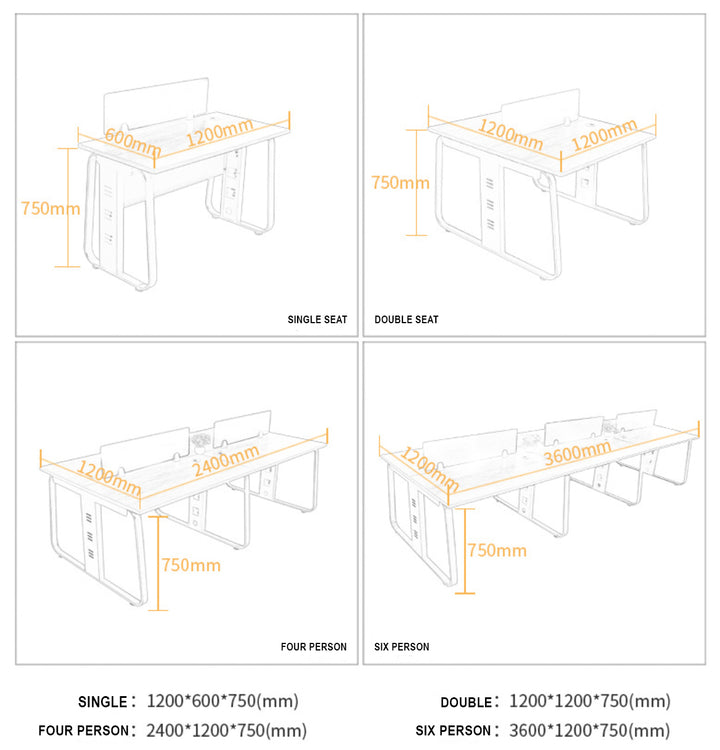 Steinway Linear Workstation - Six Seats (Table Only)