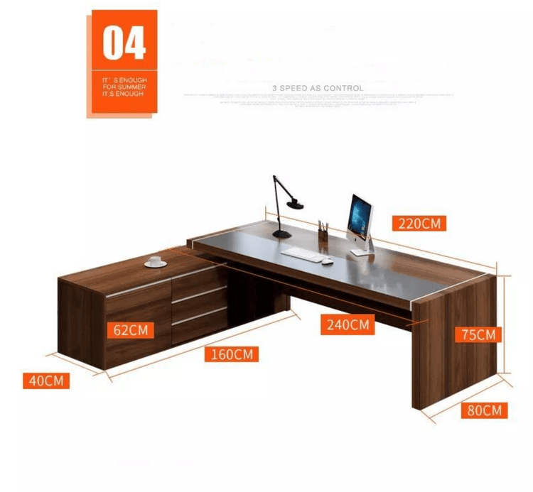 Palo Alto Executive Office Desk (Table Only and pedestal)