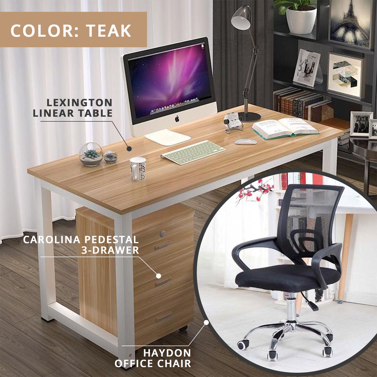 Work From Home PROMO Set 1 (Table + Chair + Pedestal)