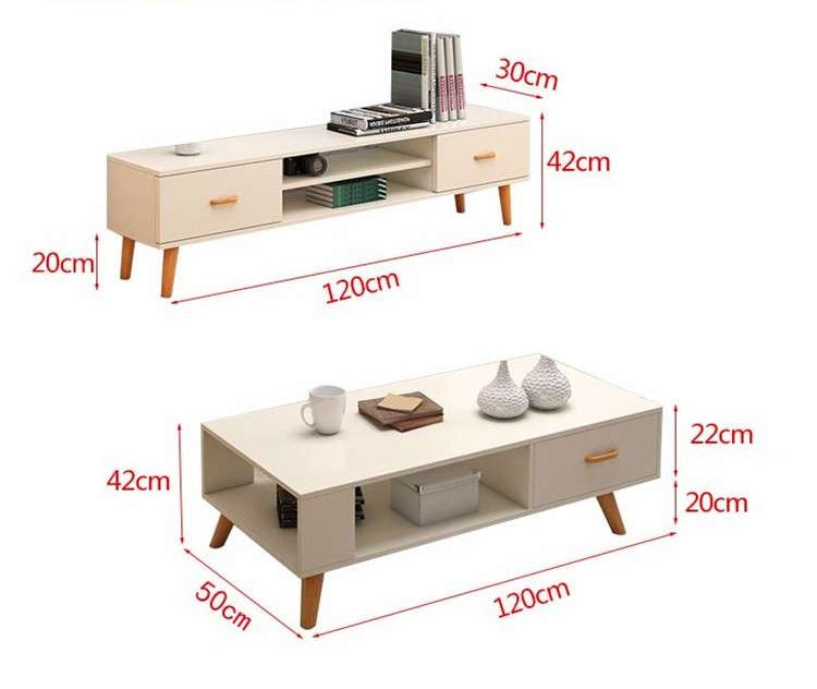 Olivia Set (TV rack + coffee Table + Left and Right Console Cabinet